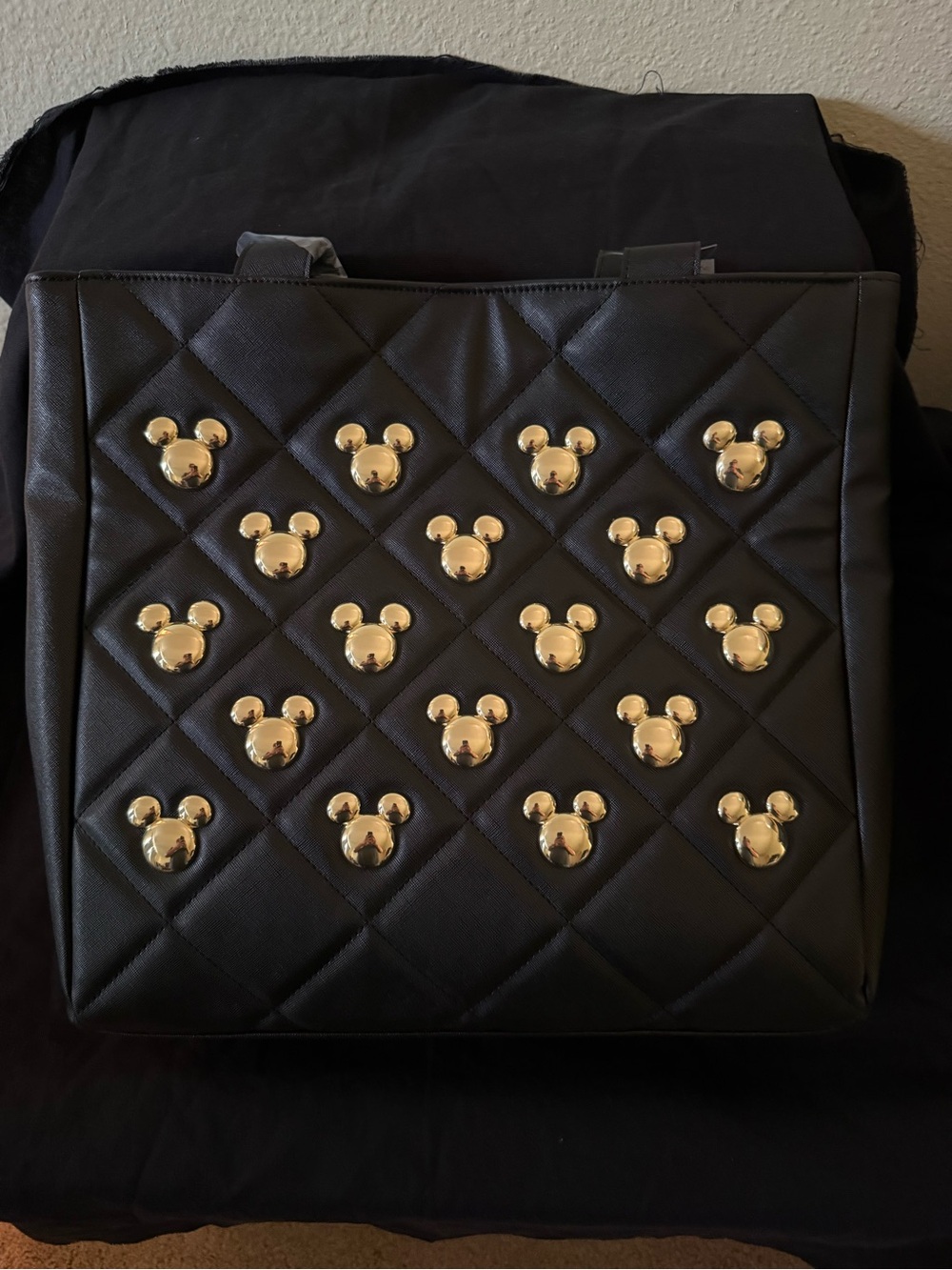 2026 Disney Parks Black Mickey Mouse Icon 19” Tote Bag | NWT